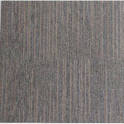 Carpete em Placa Beaulieu - Fendi 0,50 x 0,50 - Polipropileno Cinza Claro com Listras Nude