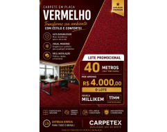Carpete em Placa Milliken  0.50 x 0.50 - Náilon Vermelho Bordô